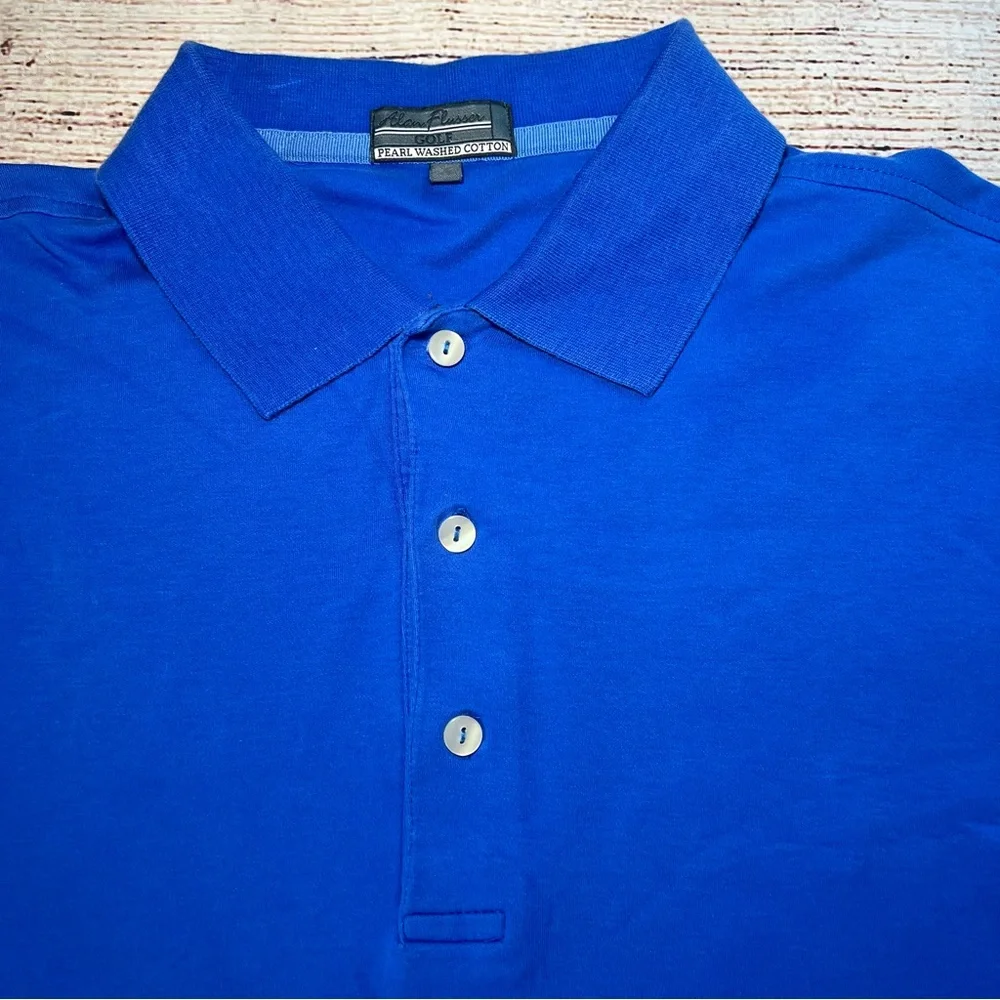 Alan Flusser Golf Performance Polo Blue‎ Collared Short Sleeve Men’s Size XL